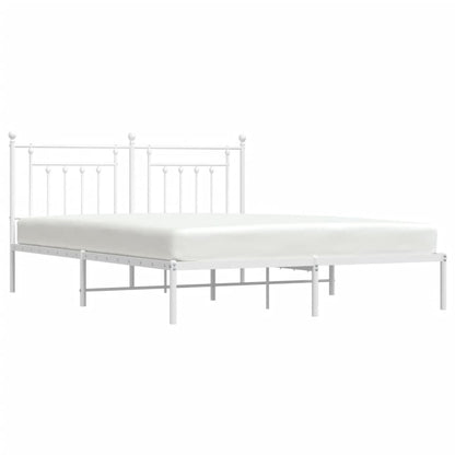 Bedframe Metaal 180 x 200 cm Wit met hoofdbord