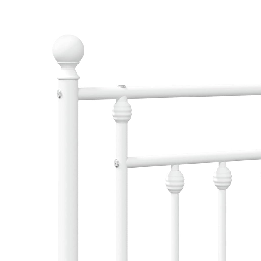 Bedframe Metaal 180 x 200 cm Wit met hoofdbord