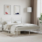 Bedframe metaal wit 183x213 cm met hoofdbord