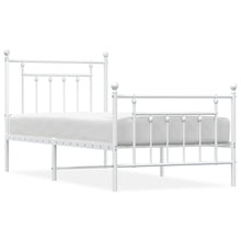 Bedframe Met Hoofd- En Voeteneinde Metaal 90 x 190 cm Wit met hoofdbord & voetbord