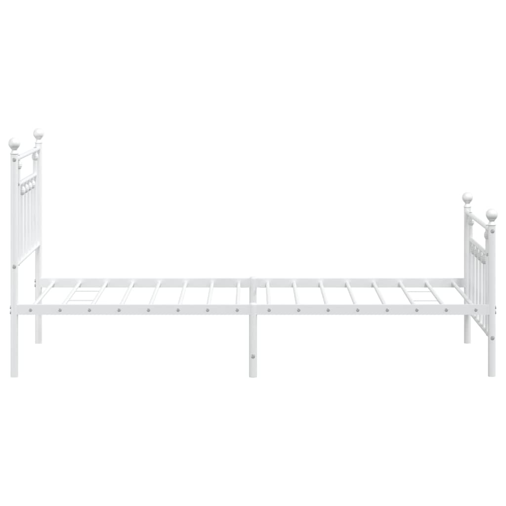 Bedframe Met Hoofd- En Voeteneinde Metaal 90 x 190 cm Wit met hoofdbord & voetbord