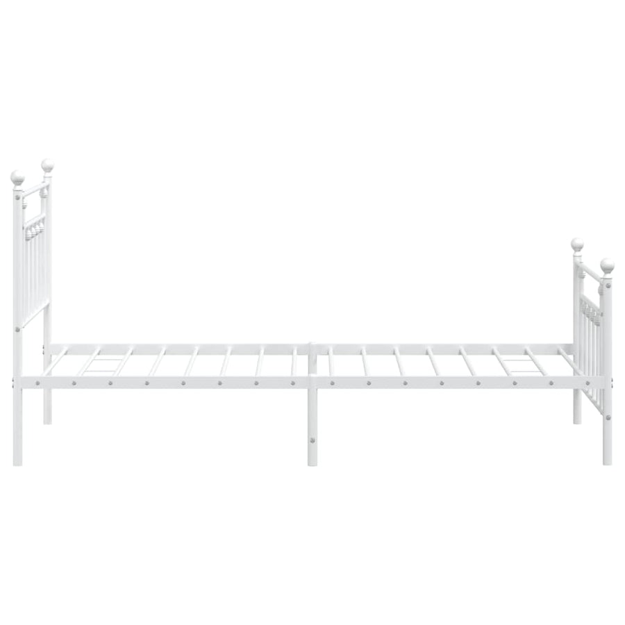 Bedframe Met Hoofd- En Voeteneinde Metaal 90 x 190 cm Wit met hoofdbord & voetbord