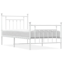 Bedframe Met Hoofd- En Voeteneinde Metaal 90 x 200 cm Wit met hoofdbord & voetbord