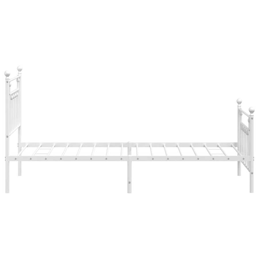 Bedframe Met Hoofd- En Voeteneinde Metaal 90 x 200 cm Wit met hoofdbord & voetbord