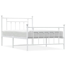 Bedframe Met Hoofd- En Voeteneinde Metaal 100 x 200 cm Wit met hoofdbord & voetbord