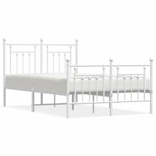 Bedframe Met Hoofd- En Voeteneinde Metaal 120 x 200 cm Wit met hoofdbord & voetbord