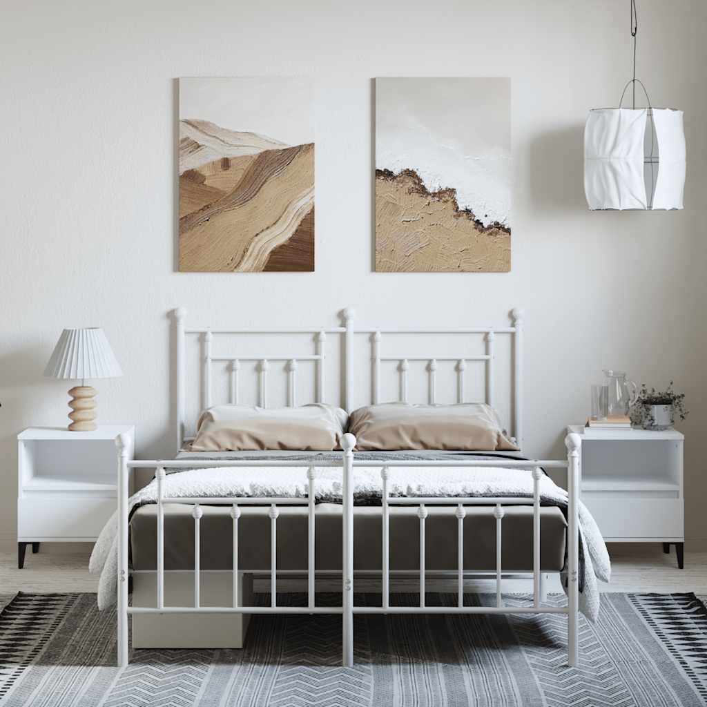 Bedframe Met Hoofd- En Voeteneinde Metaal 150 x 200 cm
