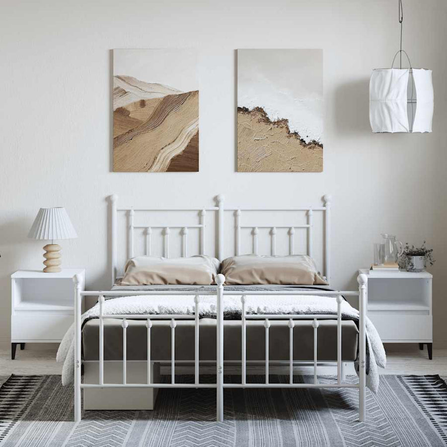 Bedframe Met Hoofd- En Voeteneinde Metaal 150 x 200 cm