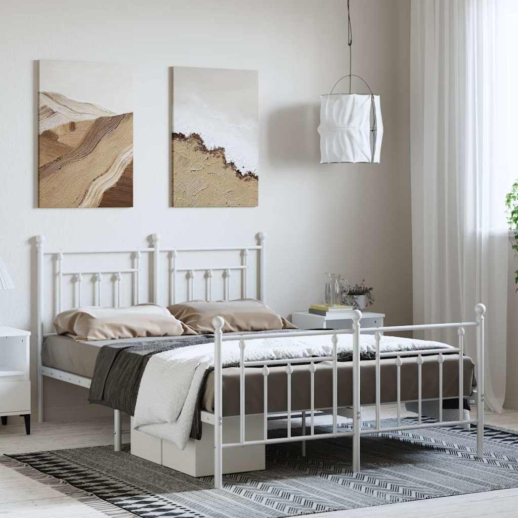 Bedframe Met Hoofd- En Voeteneinde Metaal 150 x 200 cm