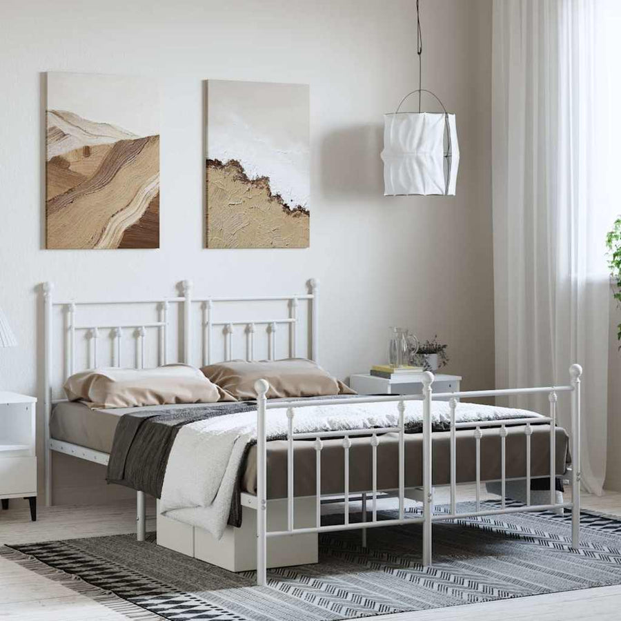 Bedframe Met Hoofd- En Voeteneinde Metaal 150 x 200 cm