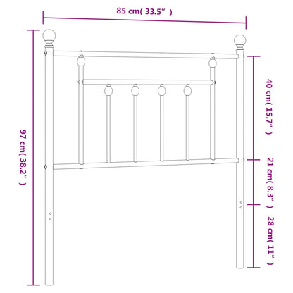 Hoofdbord 80 Cm Metaal Wit