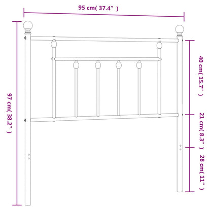 Hoofdbord 90 Cm Metaal Wit