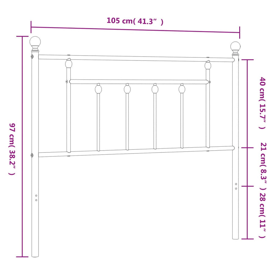 Hoofdbord 100 Cm Metaal Wit