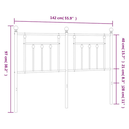 Hoofdbord Metaal 135 cm Wit