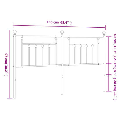 Hoofdbord 160 Cm Metaal Wit