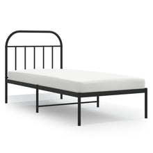 Bedframe Metaal 80 x 200 cm Zwart met hoofdbord