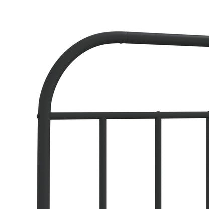 Bedframe Metaal 90 x 190 cm Zwart met hoofdbord