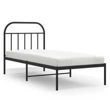 Bedframe Metaal 90 x 200 cm Zwart met hoofdbord