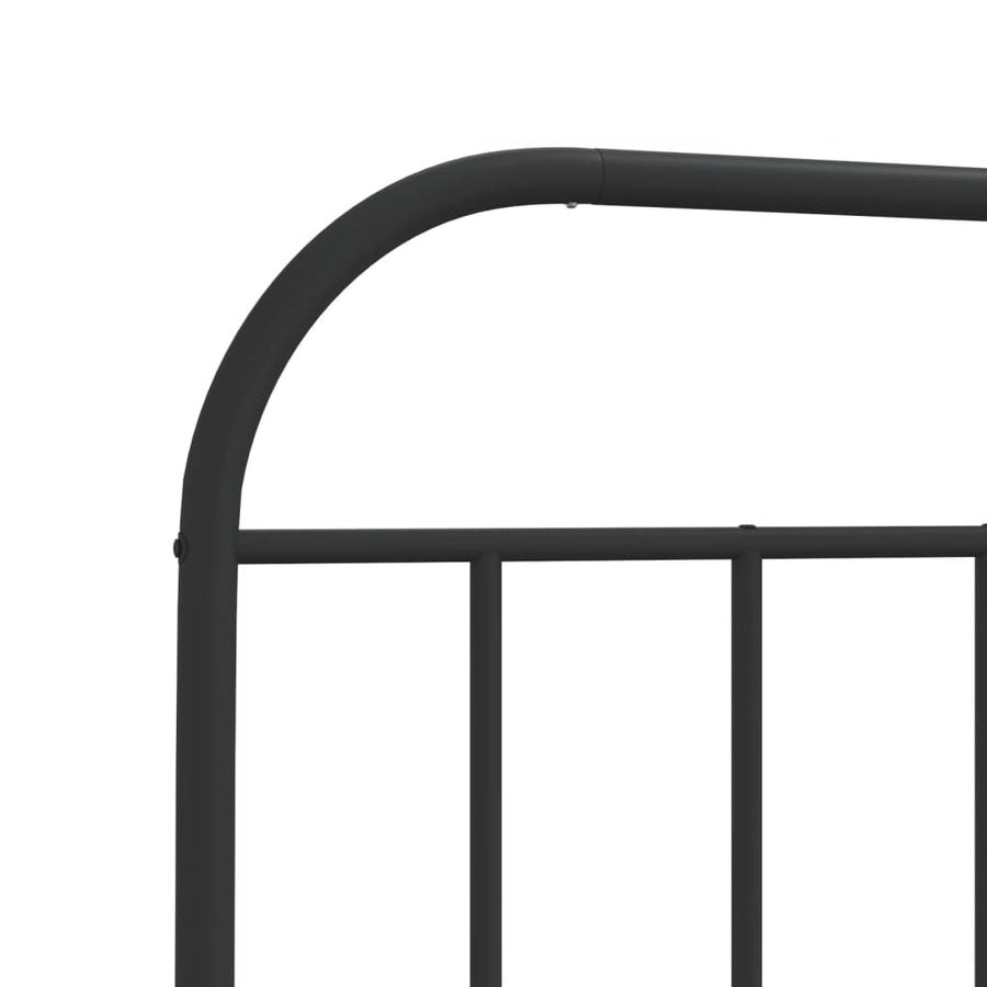 Bedframe Metaal 90 x 200 cm Zwart met hoofdbord