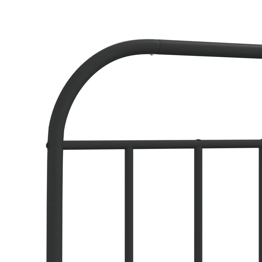 Bedframe Metaal 100 x 190 cm Zwart met hoofdbord