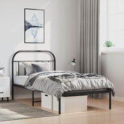 Bedframe metaal zwart 100x200 cm met hoofdbord