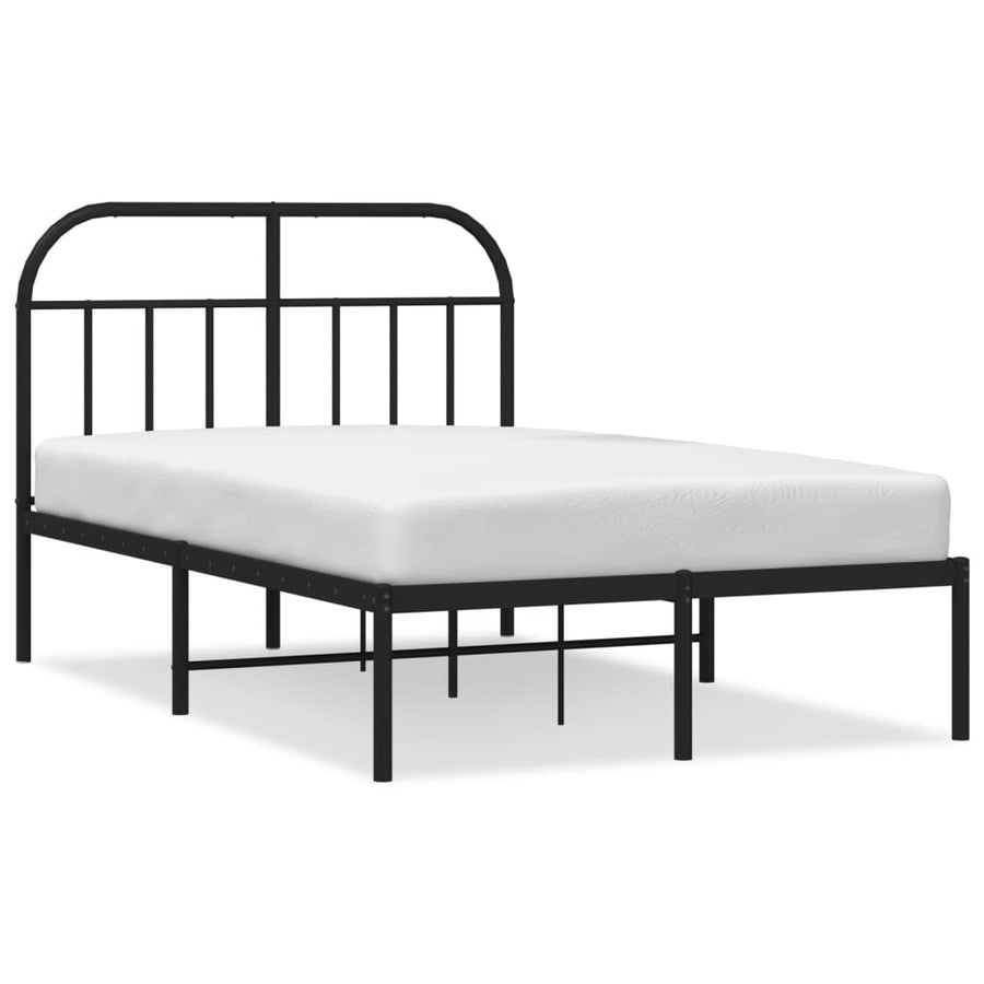 Bedframe Metaal 120 x 190 cm Zwart met hoofdbord