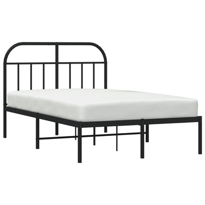Bedframe Metaal 120 x 190 cm Zwart met hoofdbord