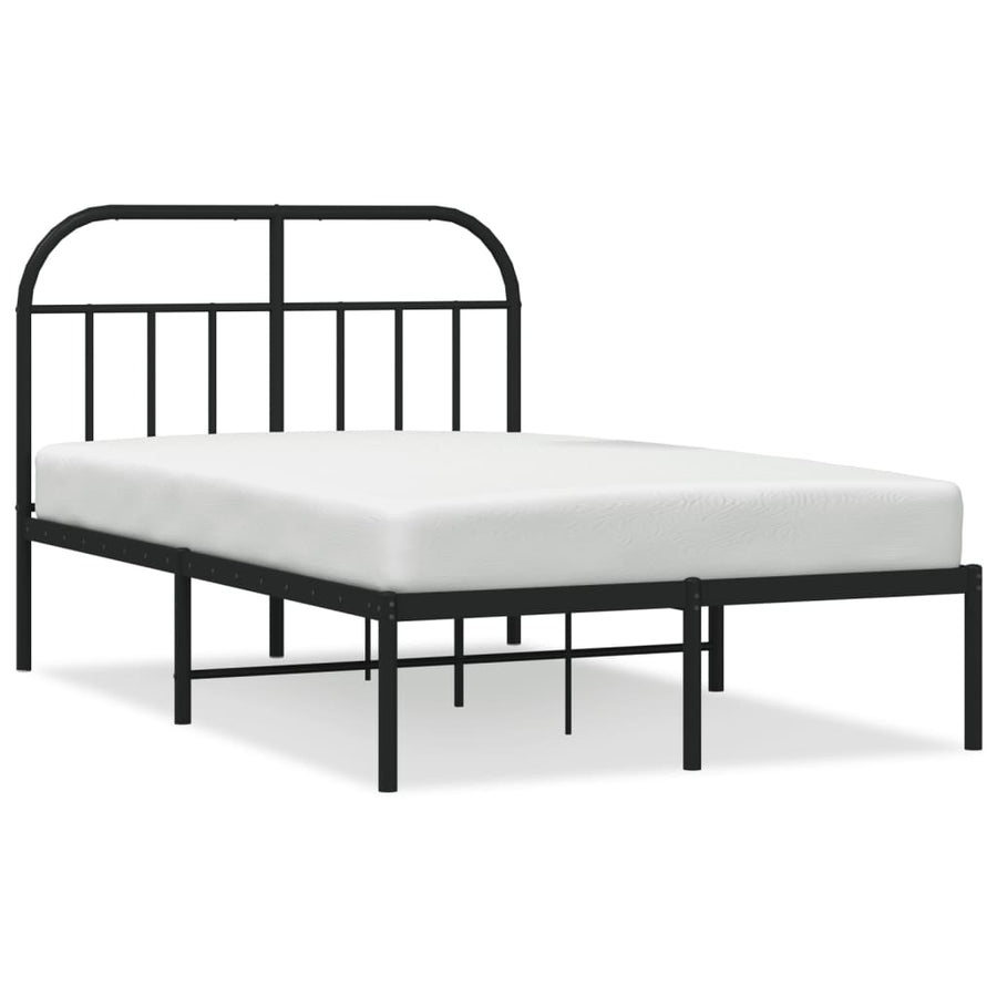 Bedframe Metaal 120 x 200 cm Zwart met hoofdbord