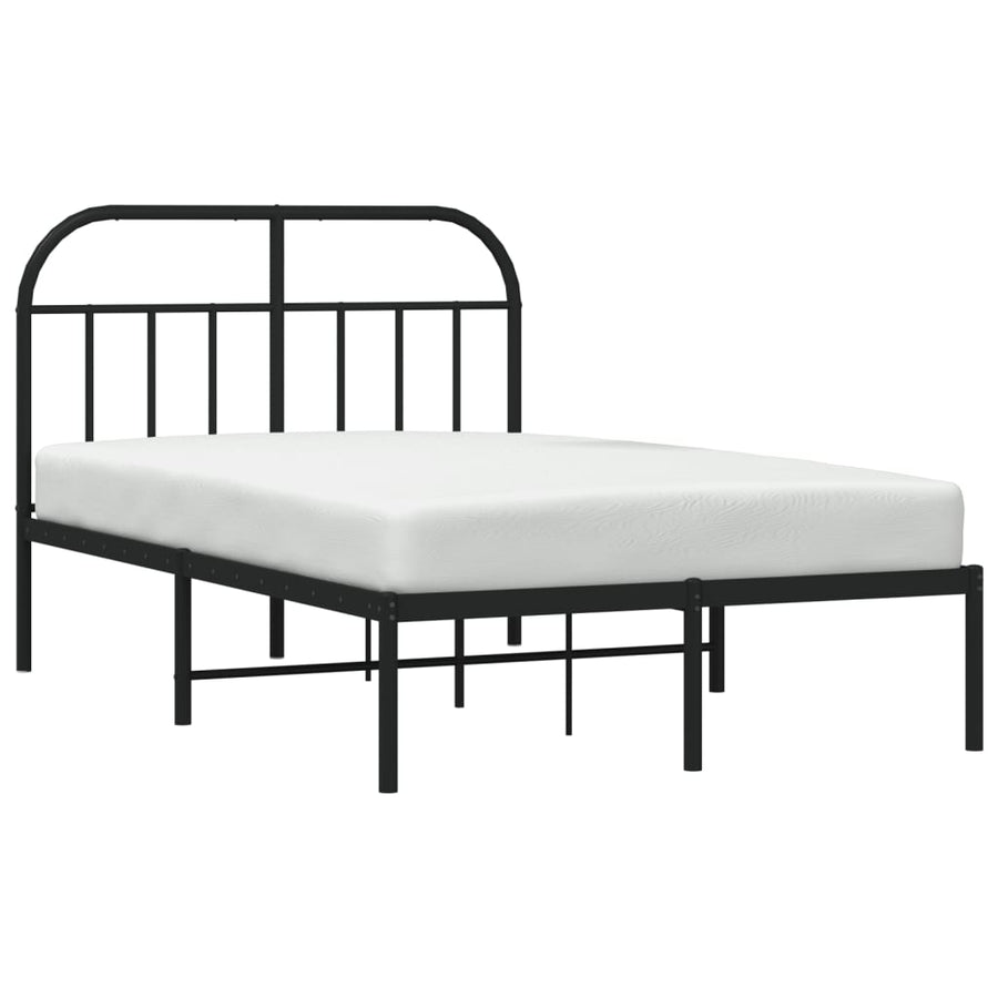 Bedframe Metaal 120 x 200 cm Zwart met hoofdbord