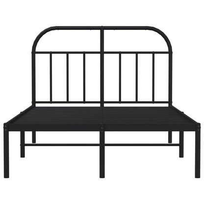 Bedframe Metaal 120 x 200 cm Zwart met hoofdbord