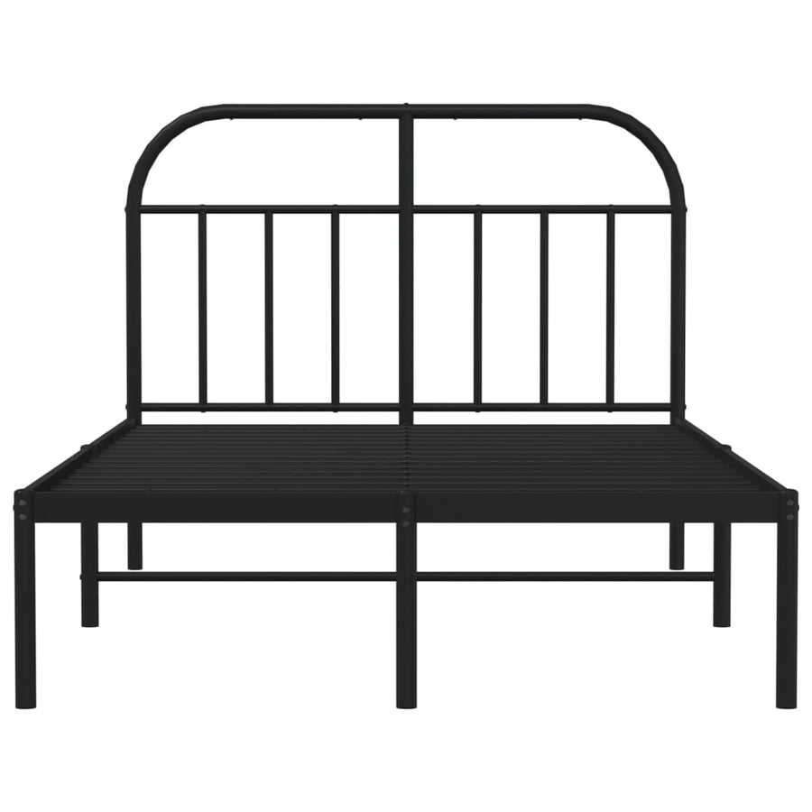 Bedframe Metaal 120 x 200 cm Zwart met hoofdbord
