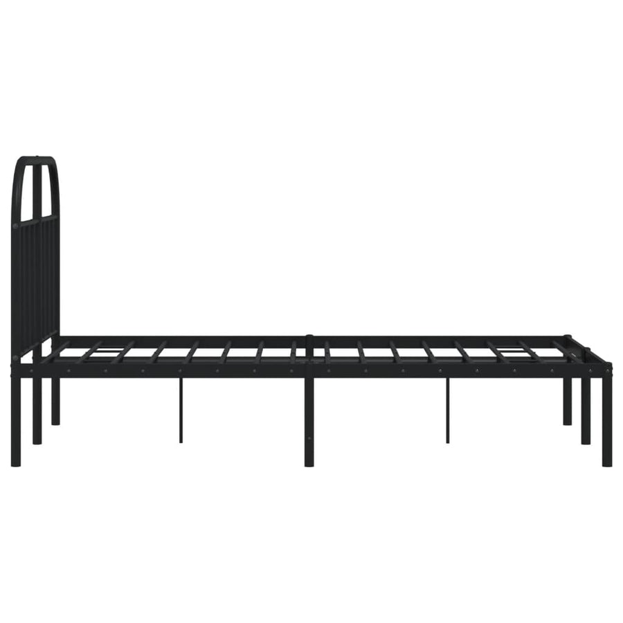 Bedframe Metaal 120 x 200 cm Zwart met hoofdbord