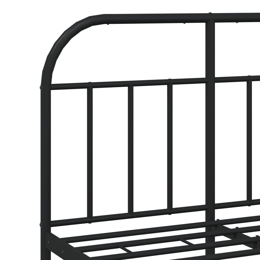 Bedframe Metaal 120 x 200 cm Zwart met hoofdbord