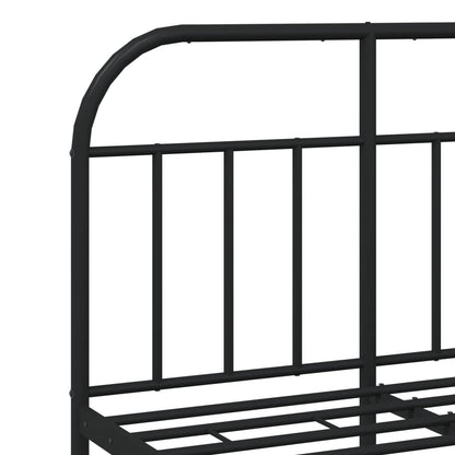 Bedframe Metaal 120 x 200 cm Zwart met hoofdbord