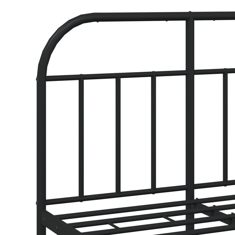 Bedframe Metaal 120 x 200 cm Zwart met hoofdbord