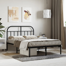 Bedframe Metaal 120 x 200 cm Zwart met hoofdbord