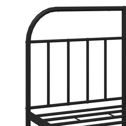 Bedframe Metaal 140 x 190 cm Zwart met hoofdbord