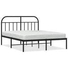 Bedframe Metaal 140 x 200 cm Zwart met hoofdbord