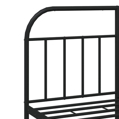 Bedframe Metaal 150 x 200 cm Zwart met hoofdbord