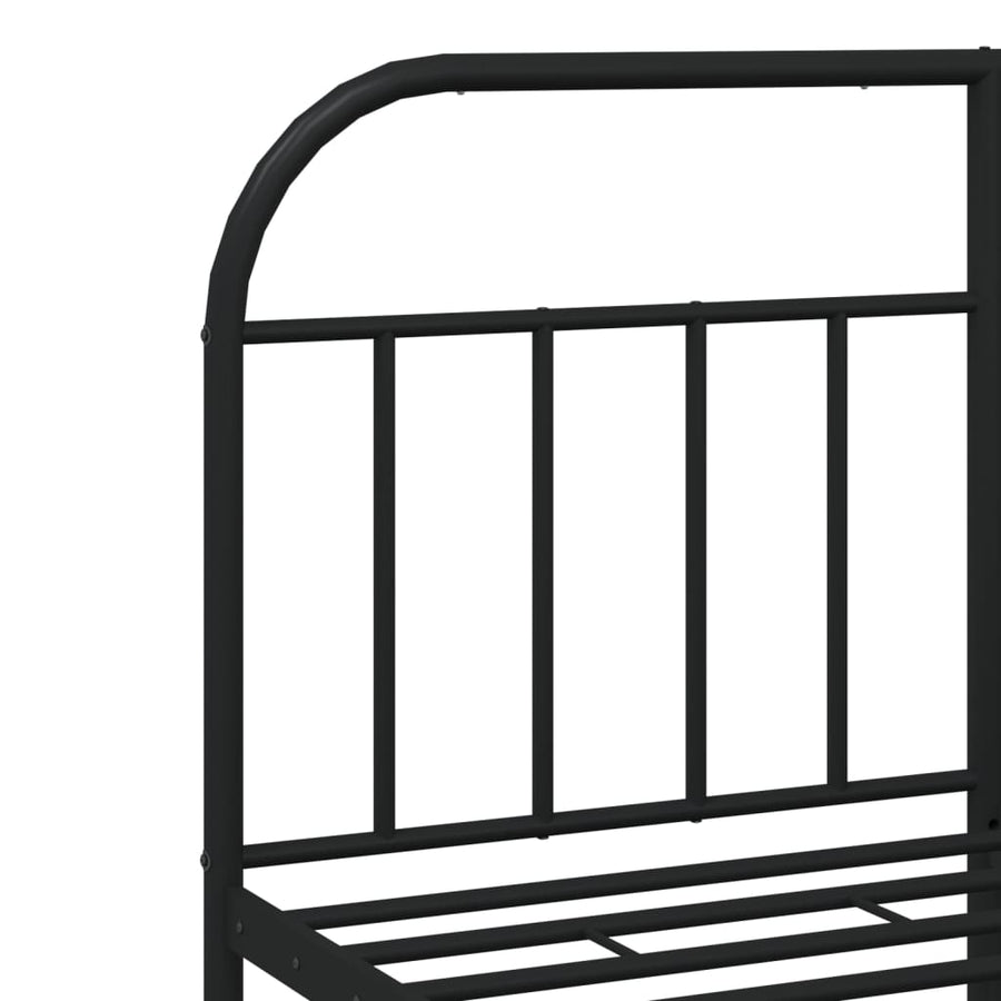 Bedframe Metaal 150 x 200 cm Zwart met hoofdbord