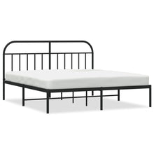 Bedframe Metaal 180 x 200 cm Zwart met hoofdbord