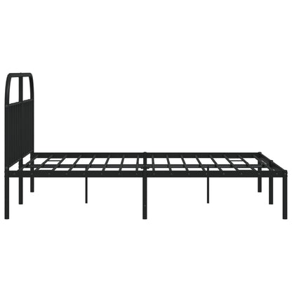 Bedframe Metaal 180 x 200 cm Zwart met hoofdbord