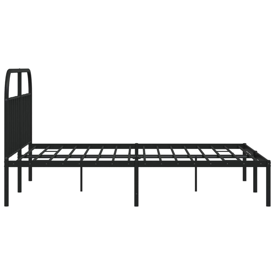 Bedframe Metaal 180 x 200 cm Zwart met hoofdbord