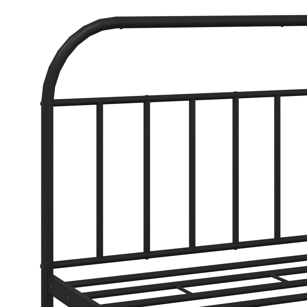 Bedframe Metaal 180 x 200 cm Zwart met hoofdbord