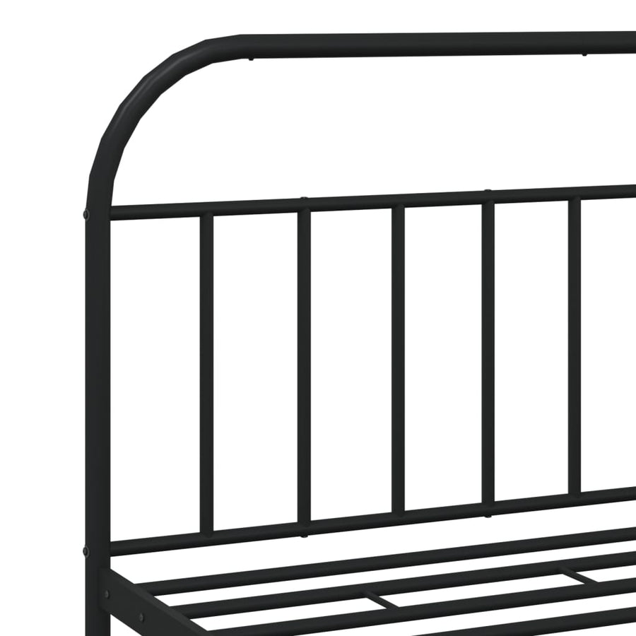 Bedframe Metaal 180 x 200 cm Zwart met hoofdbord
