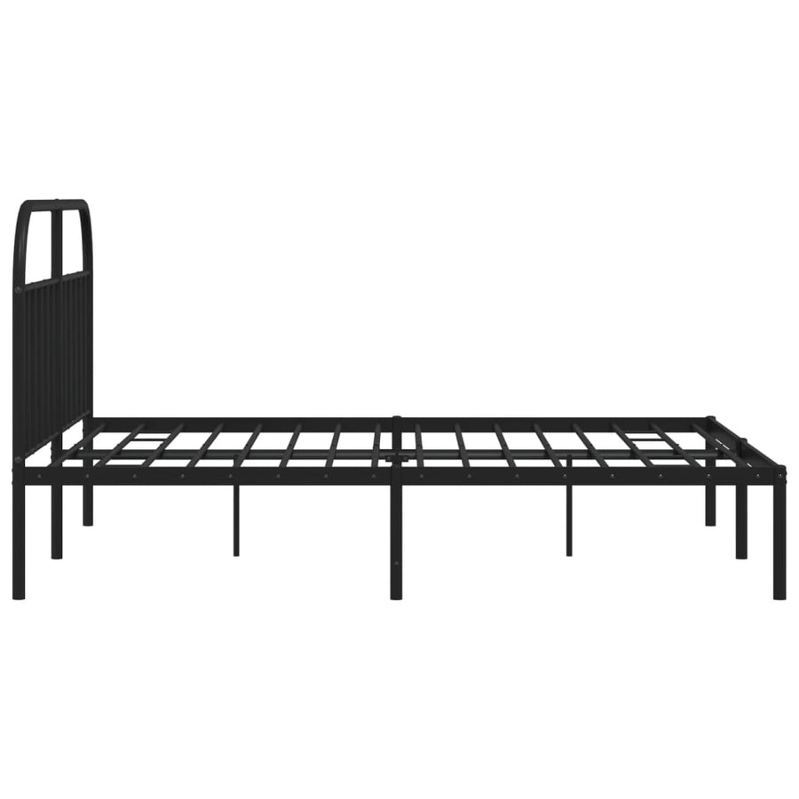 Bedframe Metaal 183 x 213 cm Zwart met hoofdbord