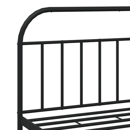 Bedframe Metaal 183 x 213 cm Zwart met hoofdbord