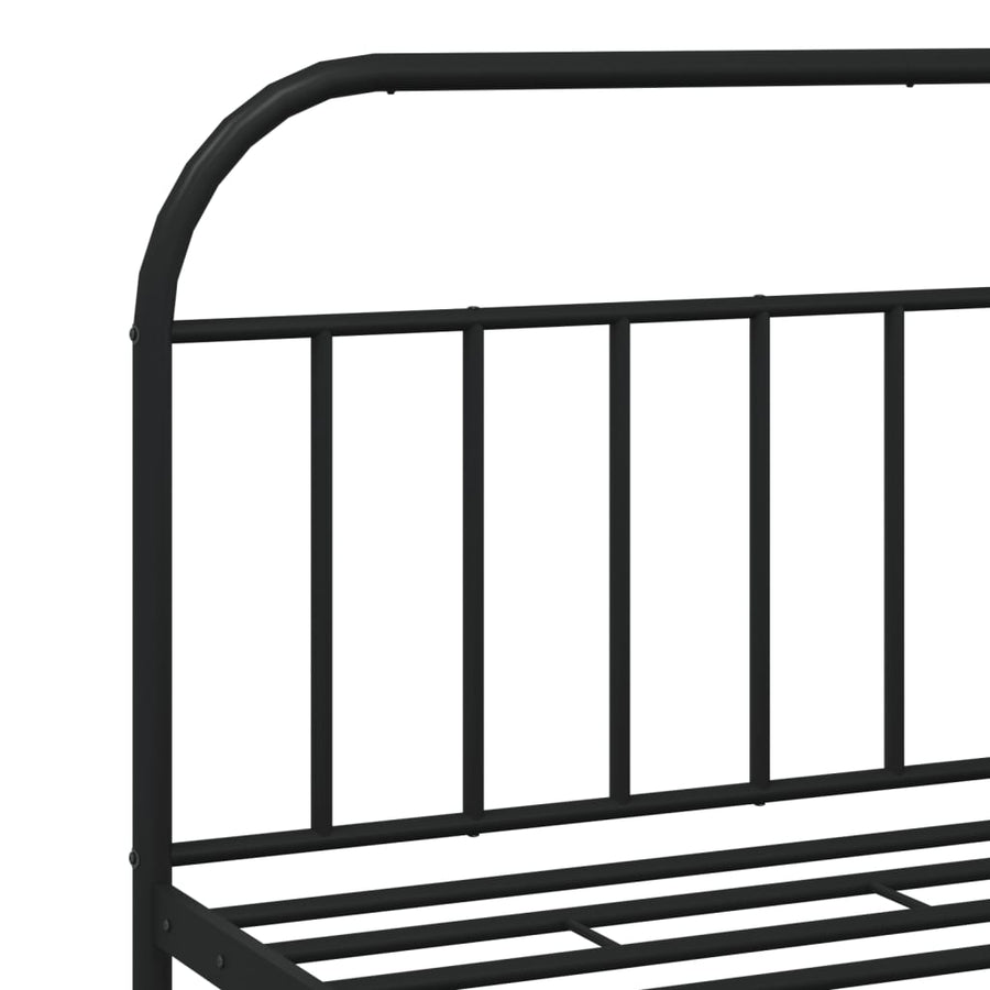 Bedframe Metaal 183 x 213 cm Zwart met hoofdbord
