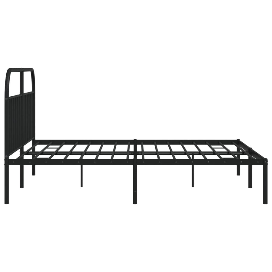 Bedframe Metaal 193 x 203 cm Zwart met hoofdbord