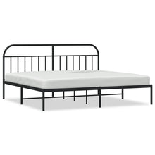 Bedframe Metaal 200 x 200 cm Zwart met hoofdbord